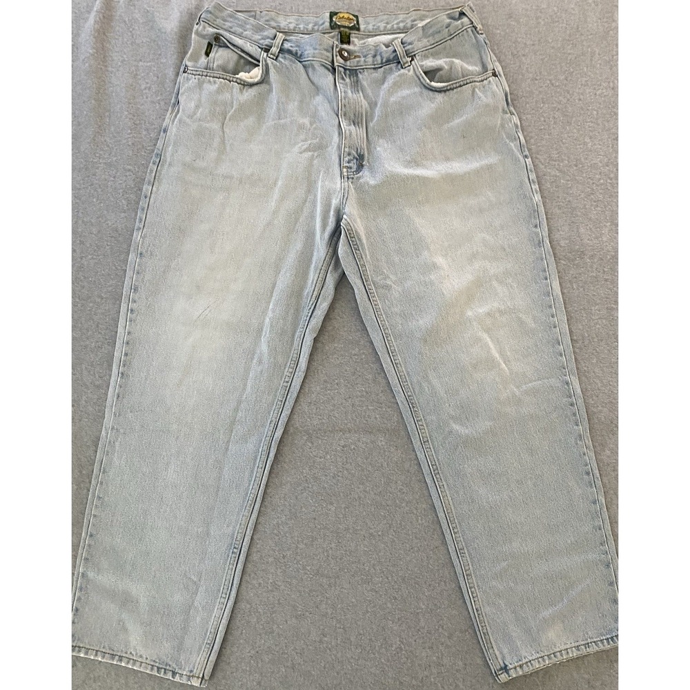 Cabela's Relaxed Fit Jeans Men's 36x28.5 Light Blue‎ Zip Fly Work 90s Workwear